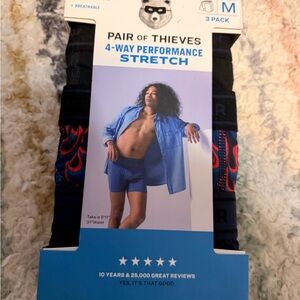 Pair of Thieves Men's 4-Way Stretch Boxer Briefs - Black and Blue 3 pack